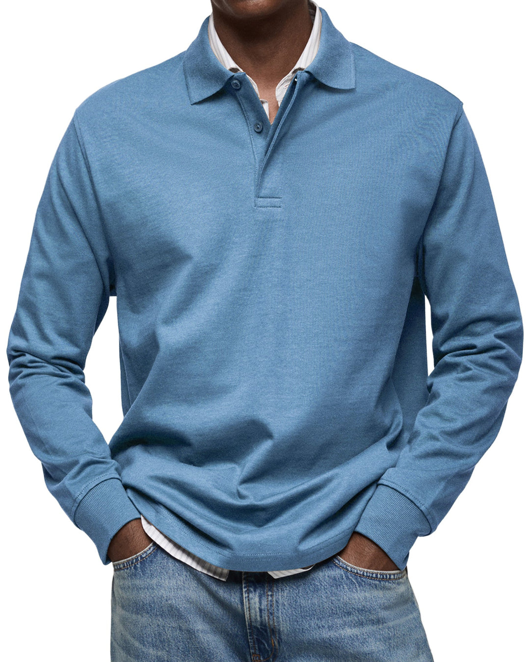 Tobias | Luxuriöses Langarm-Poloshirt
