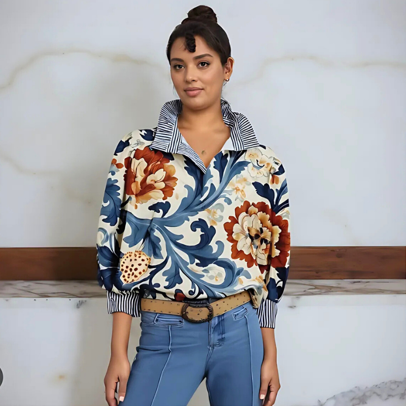 Irinia™ | Stilvolle Langarmbluse mit einzigartigem Print