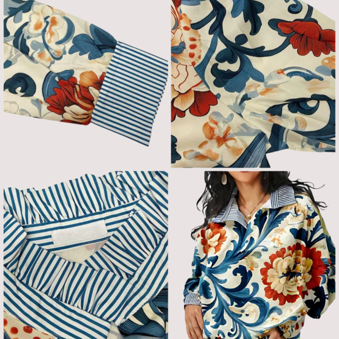 Irinia™ | Stilvolle Langarmbluse mit einzigartigem Print