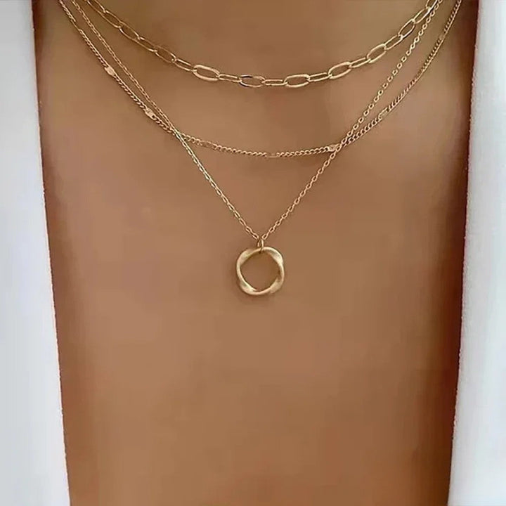 Retro Gold Geschichtete Halskette