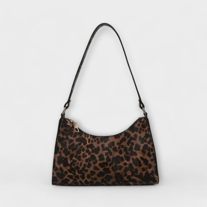 Nora. - Schultertasche im französischen Stil mit Leopardenmuster