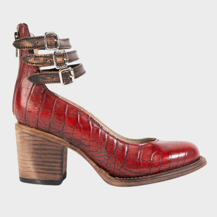 Cindy – Schuhe mit Absatz und Schnallenriemen
