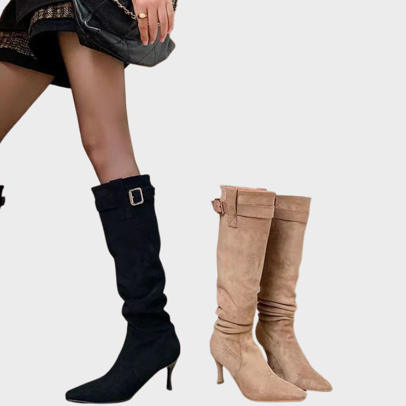 Sabrina – Schicke Kniestiefel mit Schnallen