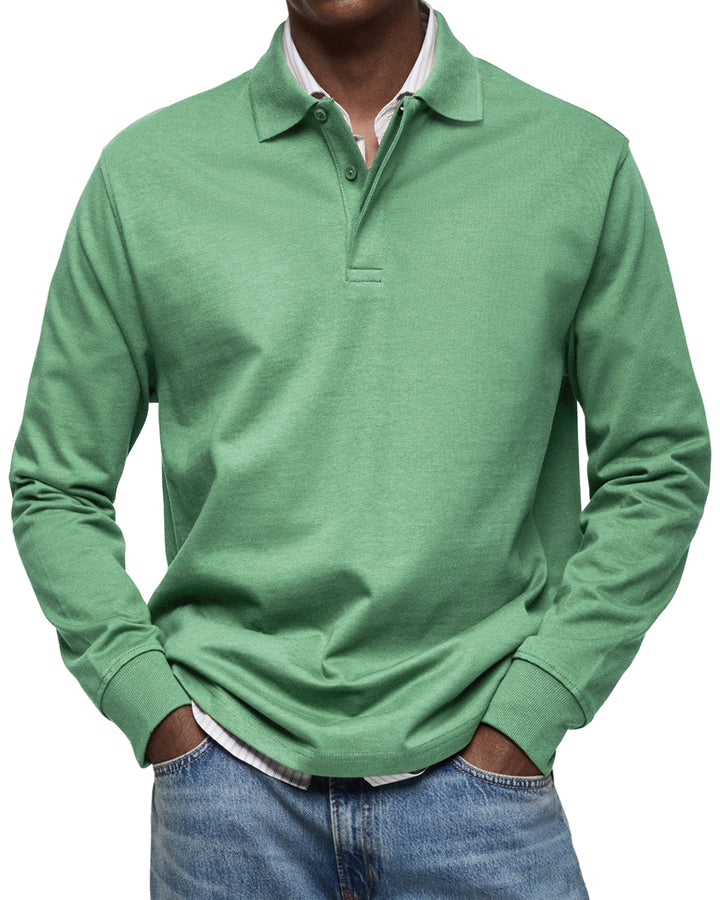 Tobias | Luxuriöses Langarm-Poloshirt