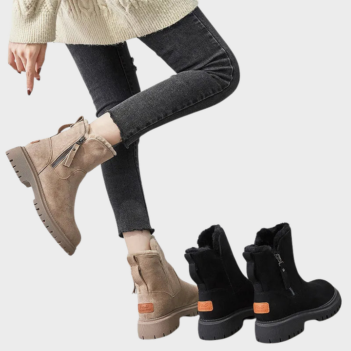 Steffy – Plüsch-Stiefeletten mit Reißverschluss