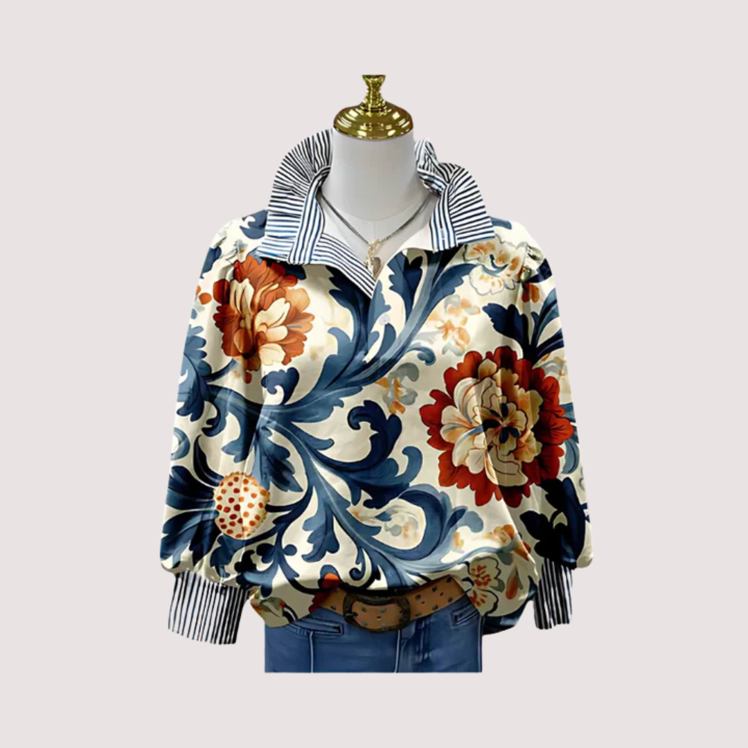 Irinia™ | Stilvolle Langarmbluse mit einzigartigem Print