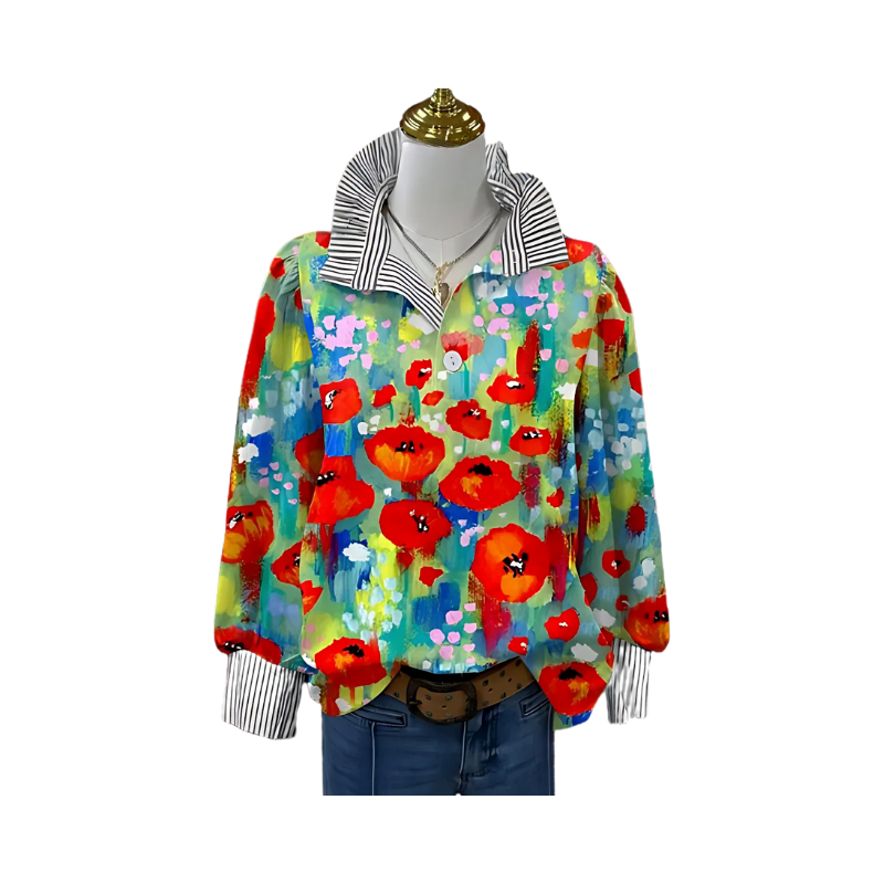 Irinia™ | Stilvolle Langarmbluse mit einzigartigem Print