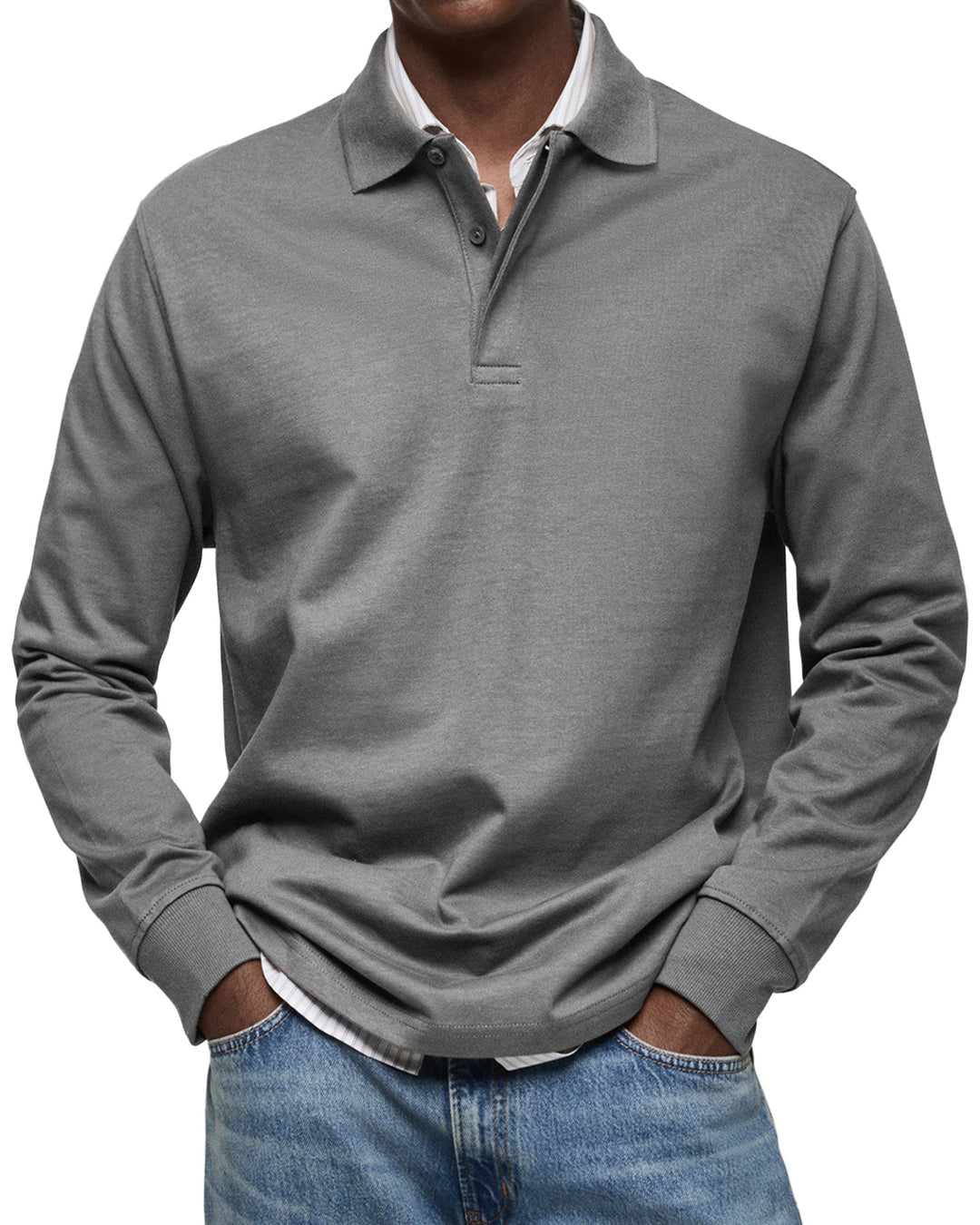 Tobias | Luxuriöses Langarm-Poloshirt