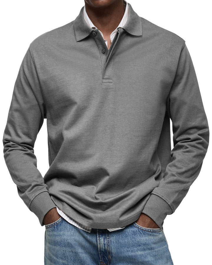 Tobias | Luxuriöses Langarm-Poloshirt