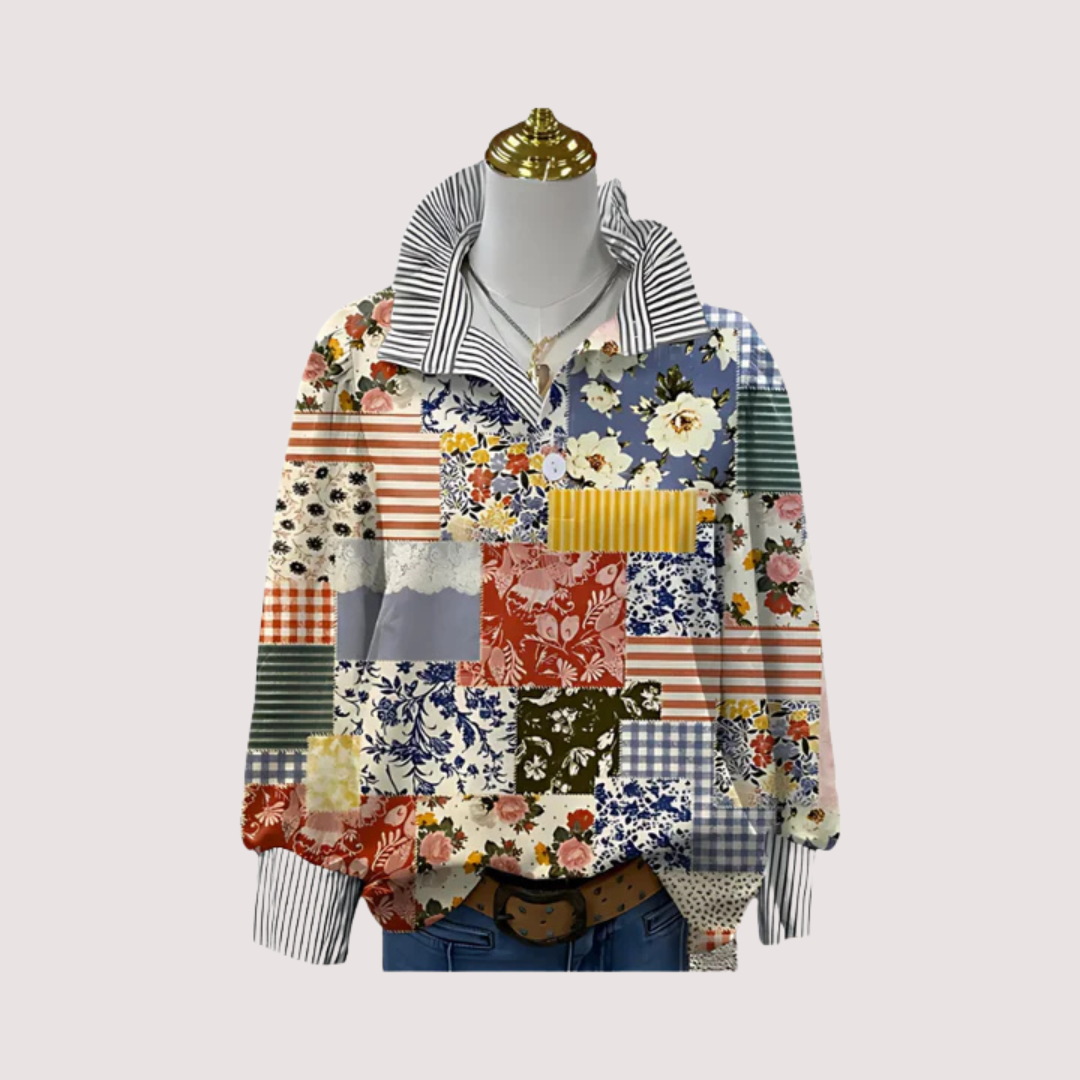 Irinia™ | Stilvolle Langarmbluse mit einzigartigem Print