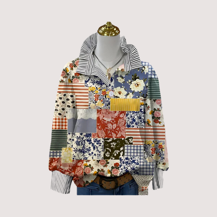 Irinia™ | Stilvolle Langarmbluse mit einzigartigem Print