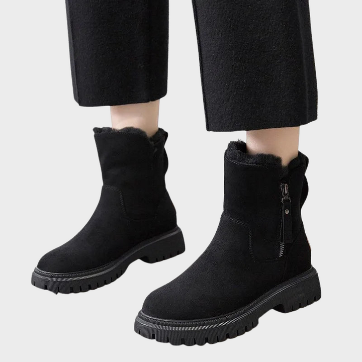 Steffy – Plüsch-Stiefeletten mit Reißverschluss