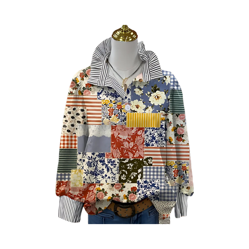 Irinia™ | Stilvolle Langarmbluse mit einzigartigem Print