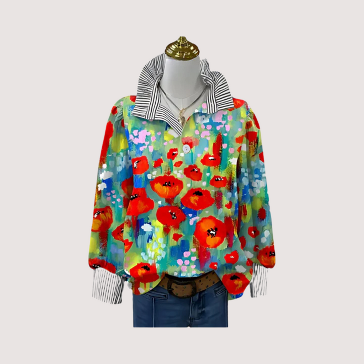 Irinia™ | Stilvolle Langarmbluse mit einzigartigem Print