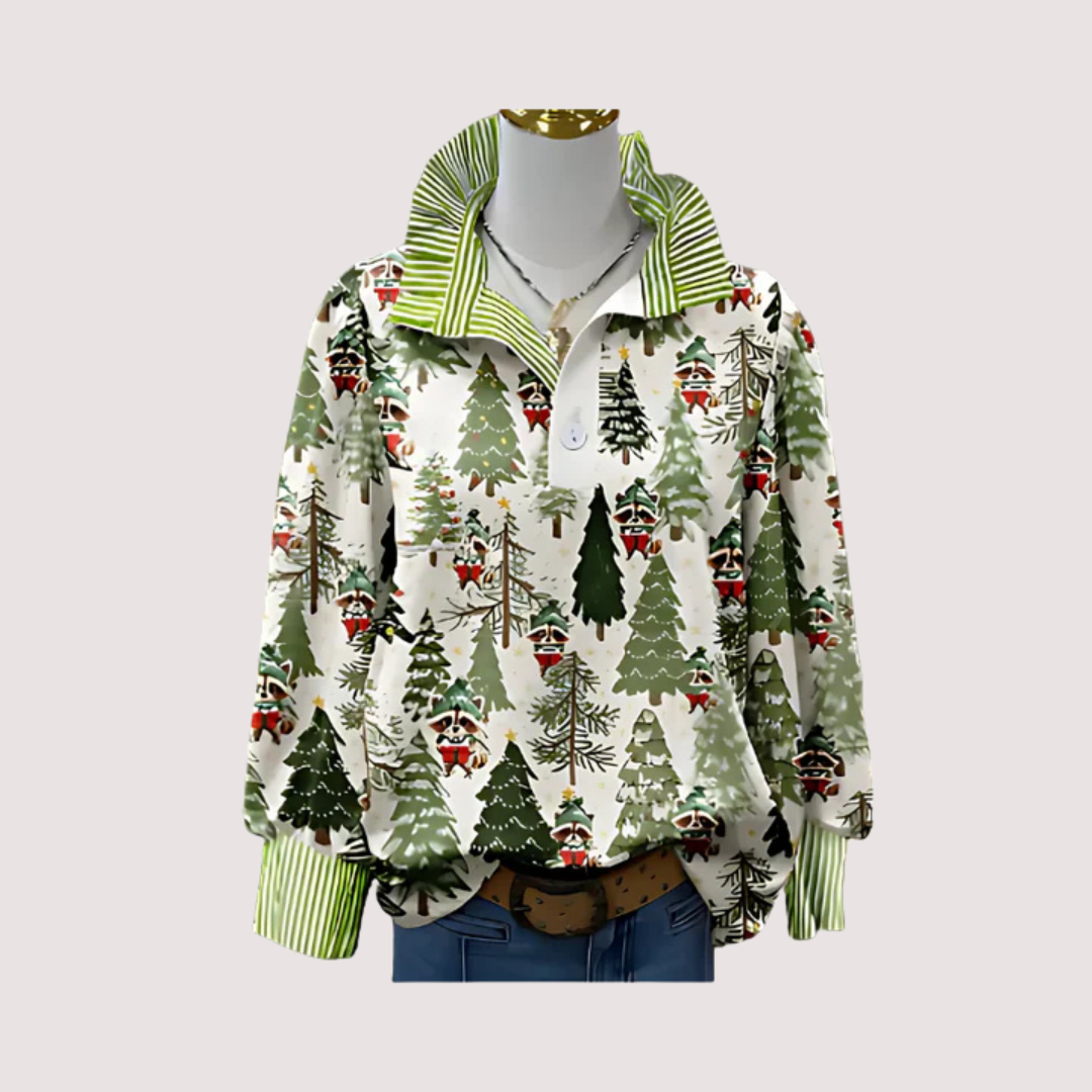 Irinia™ | Stilvolle Langarmbluse mit einzigartigem Print