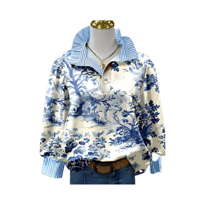 Irinia™ | Stilvolle Langarmbluse mit einzigartigem Print