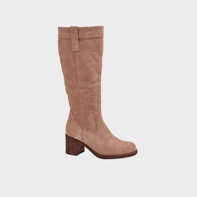 Zoe – Hohe Stiefel mit Blockabsatz und Reißverschluss