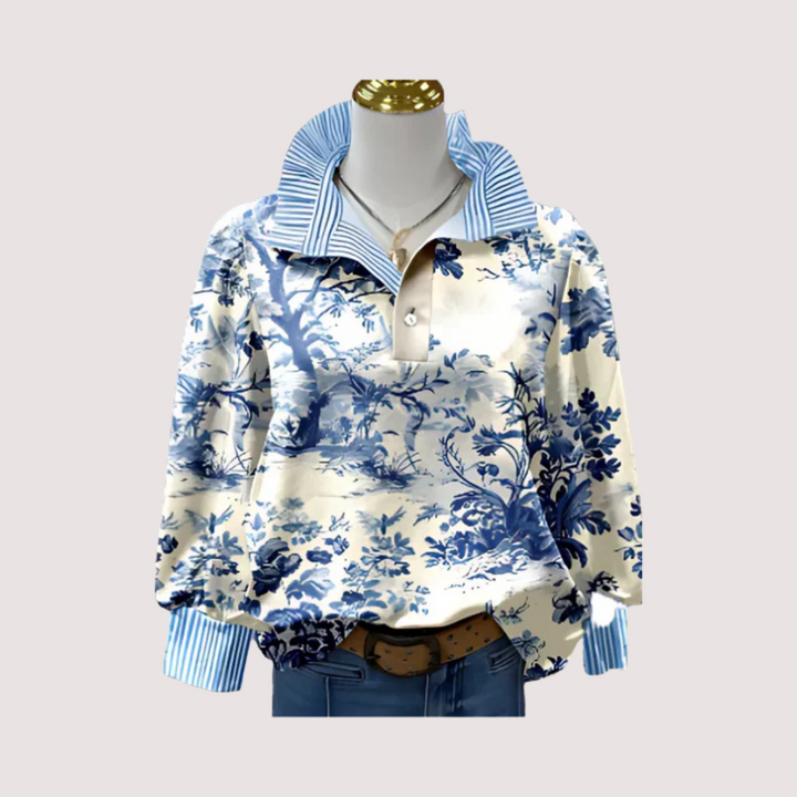 Irinia™ | Stilvolle Langarmbluse mit einzigartigem Print