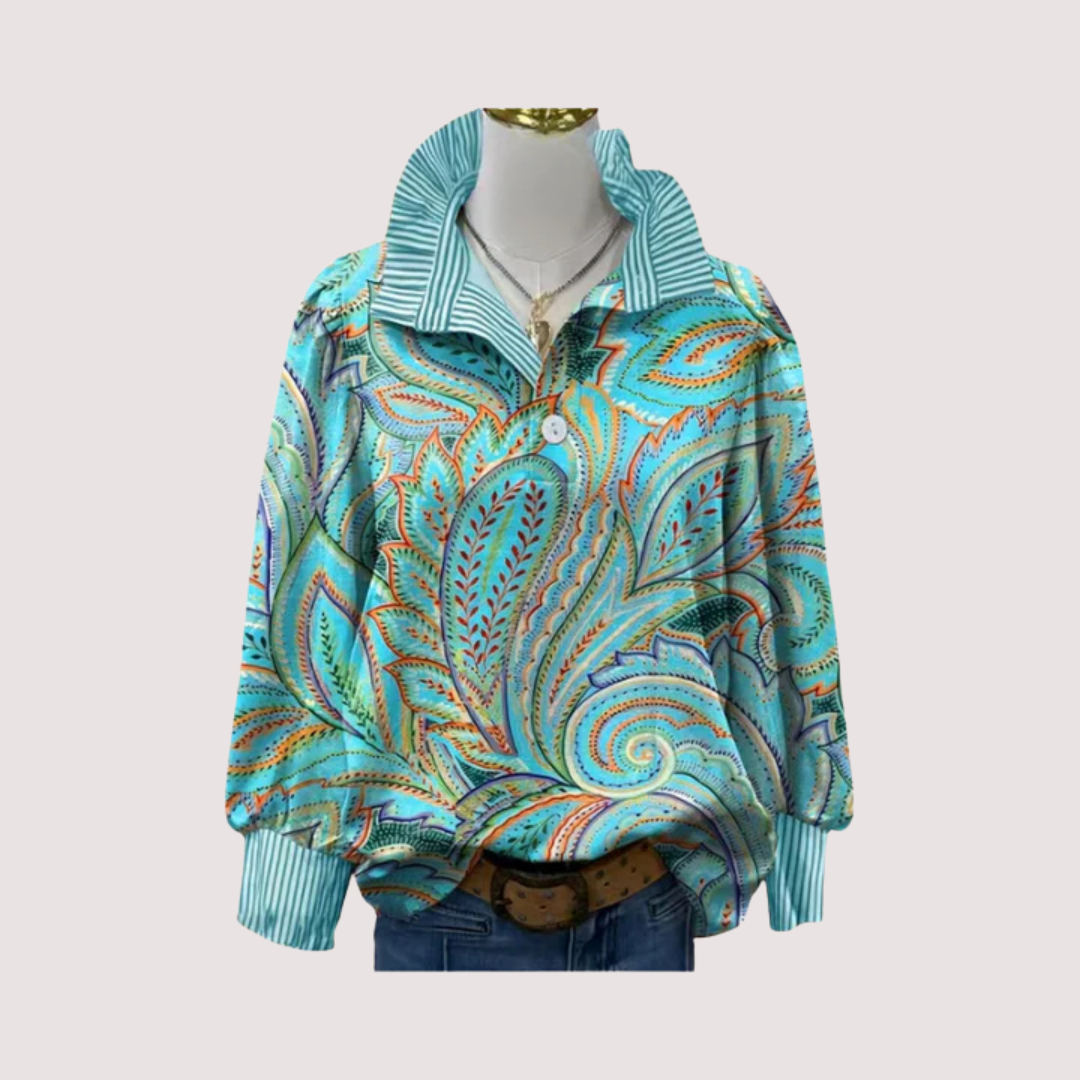 Irinia™ | Stilvolle Langarmbluse mit einzigartigem Print