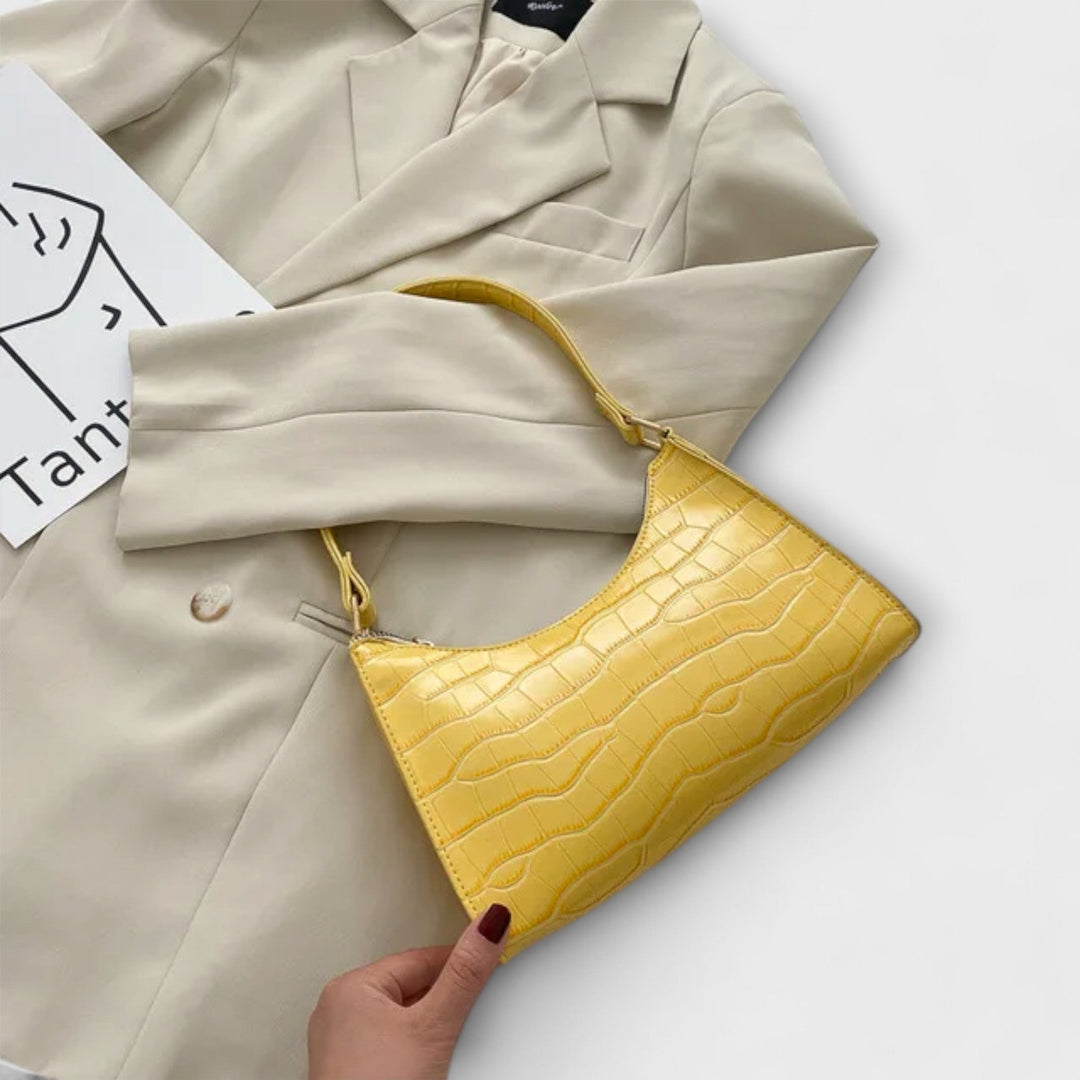 Nora. Glänzende Lederhandtasche
