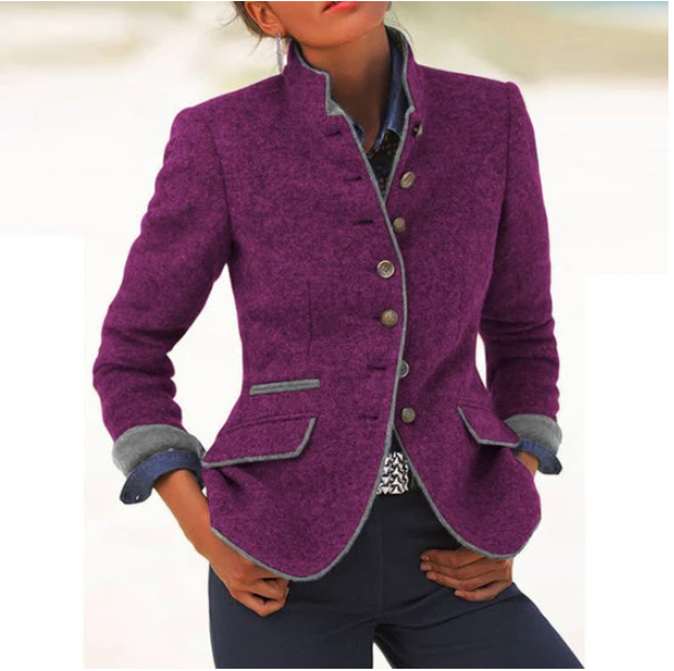 Valerie™ | Elegante Strickjacke mit hohem Kragen