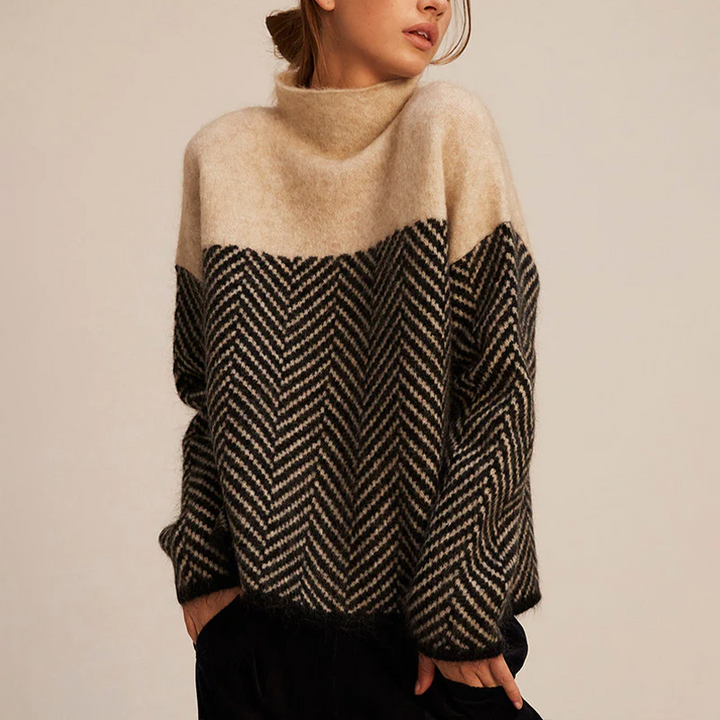 Bella | Modischer Pullover mit hohem Kragen