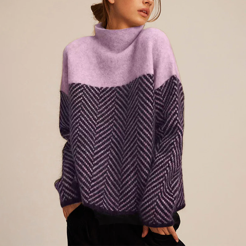 Bella | Modischer Pullover mit hohem Kragen