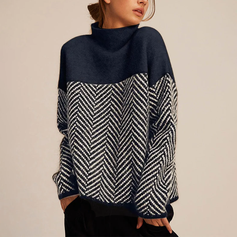 Bella | Modischer Pullover mit hohem Kragen