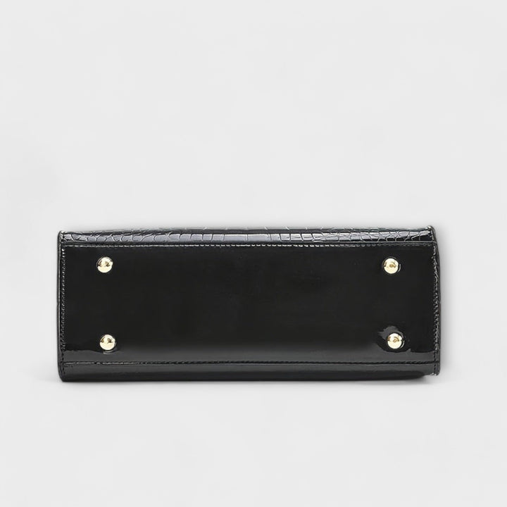 Nora. - Glänzende Krokodil-Muster Handtasche