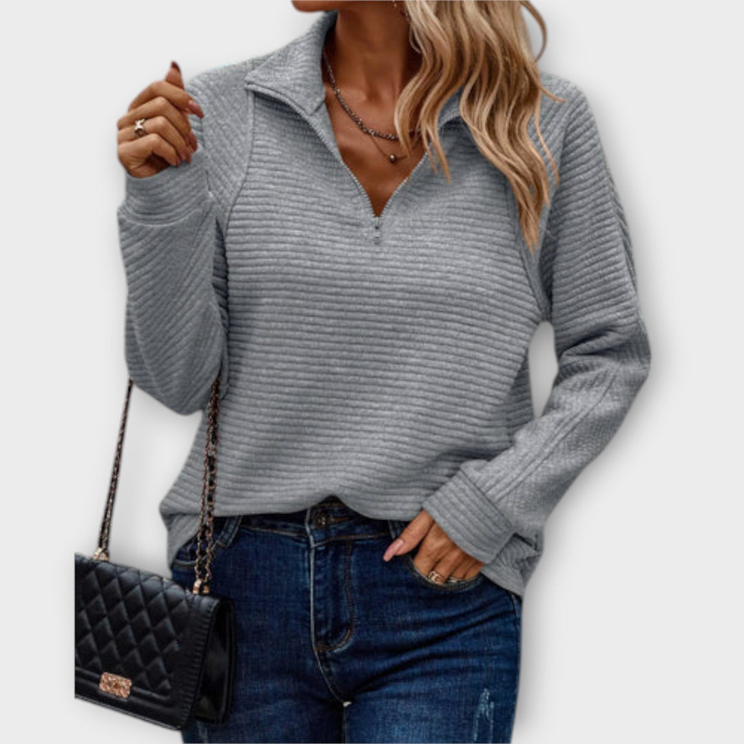 Pullover mit halbem Reißverschluss