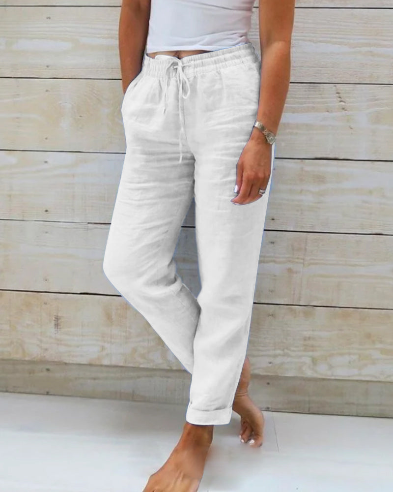 Birgit | Damen Hose mit Kordelzug und Legerer Passform