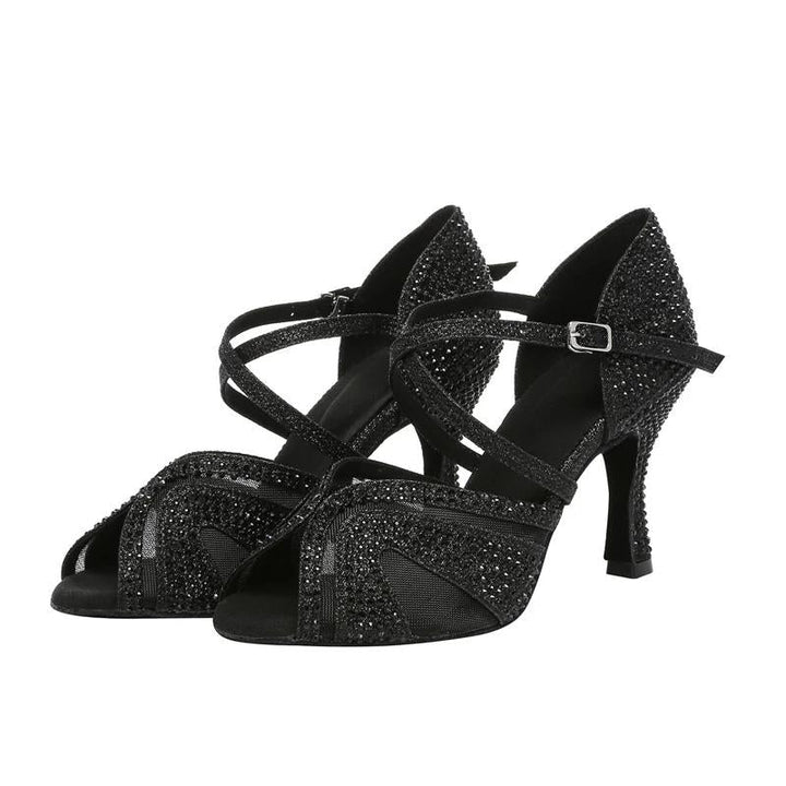 Damen Tanzschuhe High Heels – Salsa & Ballroom, 9 cm Absatz & Funkelnd