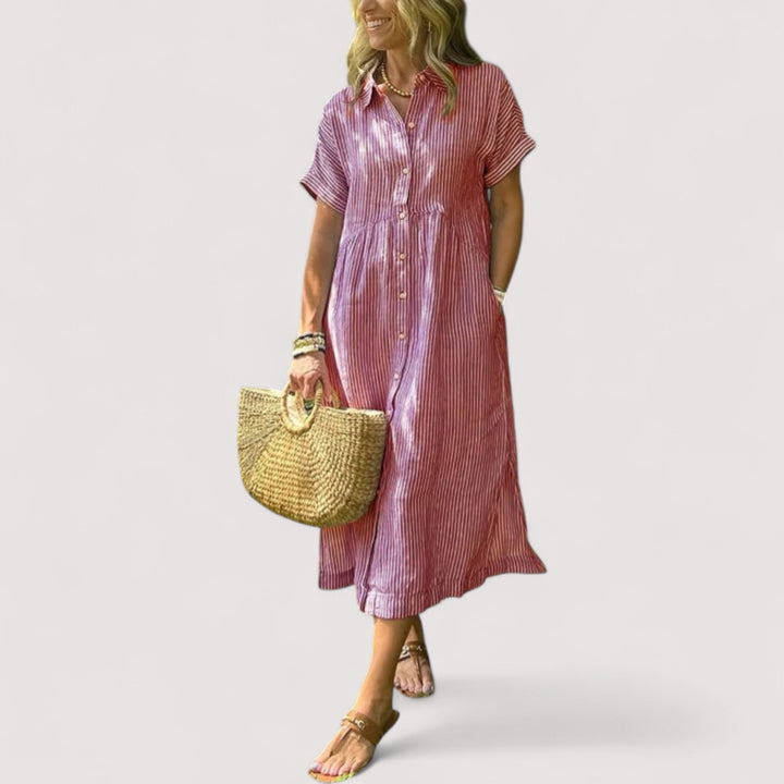 Rea™ | Gestreiftes Hemdblusenkleid