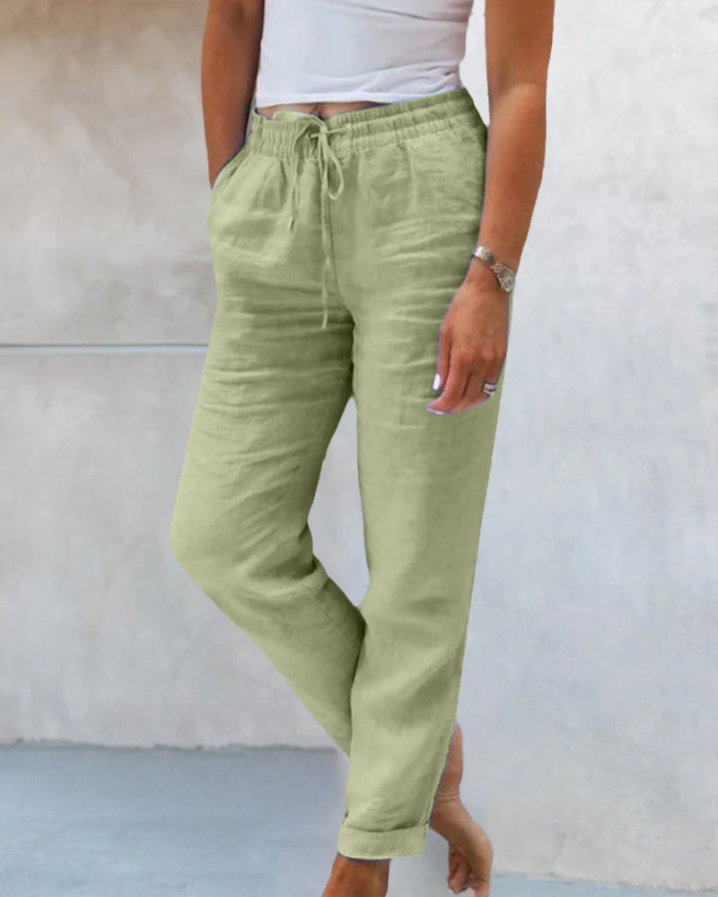 Birgit | Damen Hose mit Kordelzug und Legerer Passform