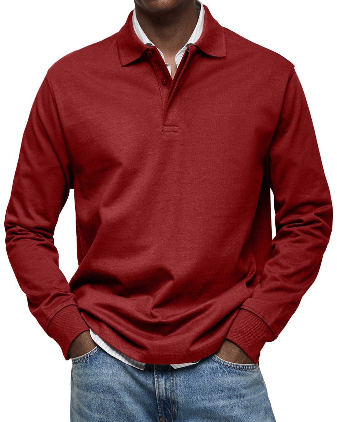 Tobias | Luxuriöses Langarm-Poloshirt