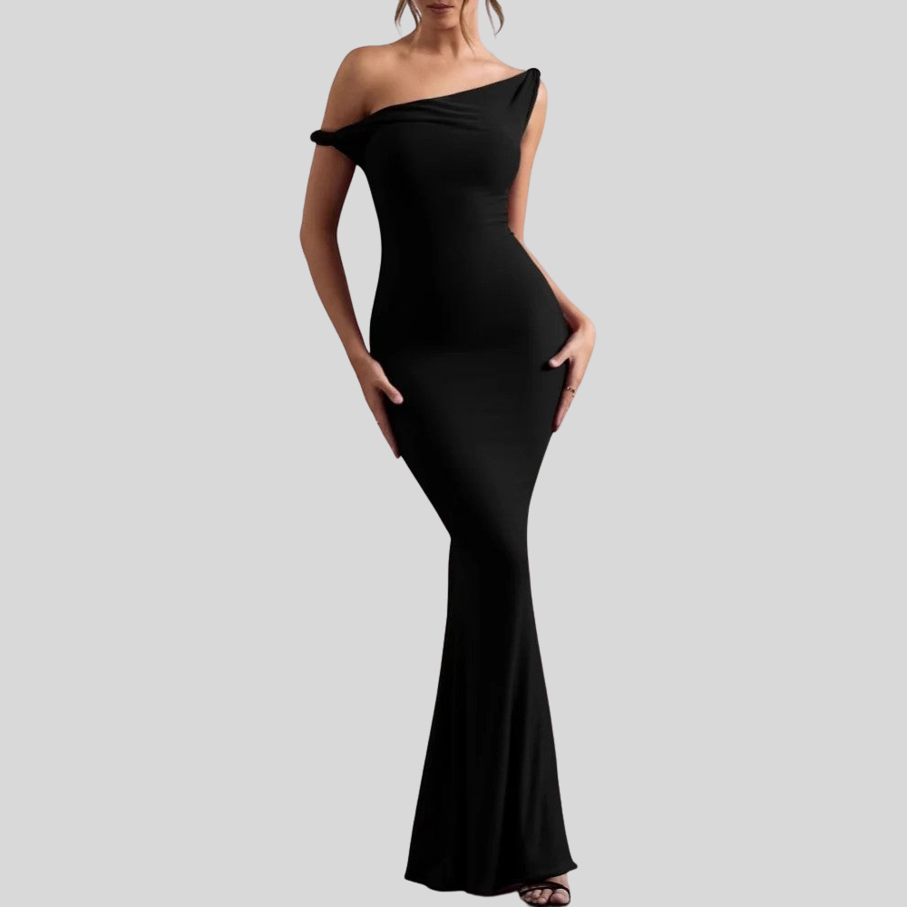 Damen Abend-Maxikleid | One-Shoulder-Design, Figurbetonter Schnitt, Bodenlange Silhouette & Moderner Festlicher Stil