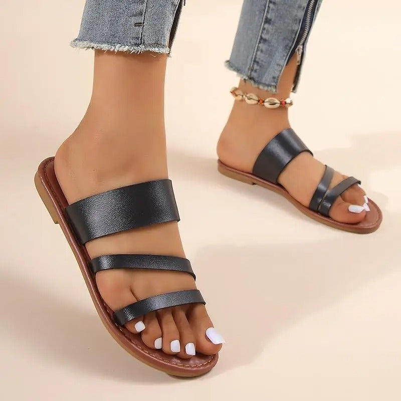 Damen - Bequeme Sandalen - Atmungsaktives Material - Ideal für Alltag und Freizeit