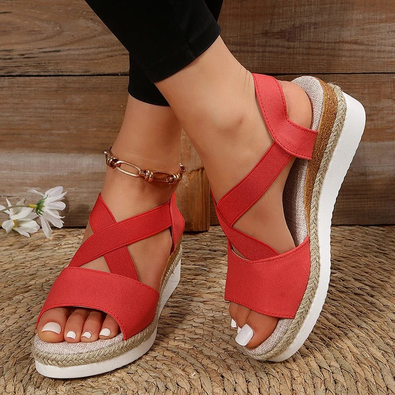 Damen Plateau High Heels – Kreuzriemen, Atmungsaktiv & Vielseitig