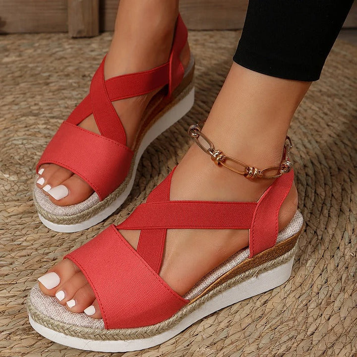 Damen Plateau High Heels – Kreuzriemen, Atmungsaktiv & Vielseitig