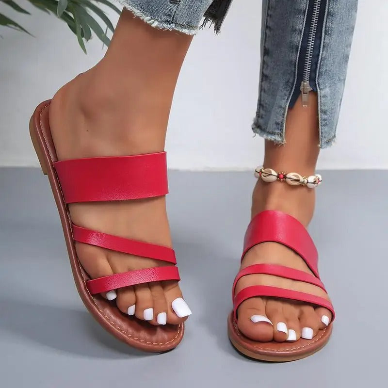 Damen - Bequeme Sandalen - Atmungsaktives Material - Ideal für Alltag und Freizeit