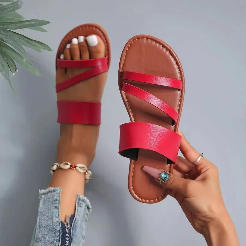 Damen - Bequeme Sandalen - Atmungsaktives Material - Ideal für Alltag und Freizeit