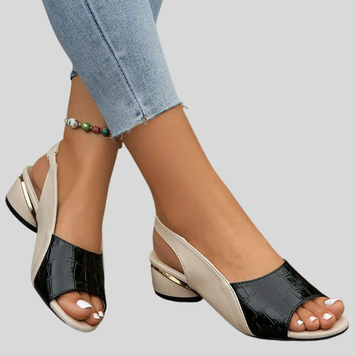 Damen Sandalen | Offene Zehenpartie, Slingback-Design, Blockabsatz & Eleganter Freizeitstil
