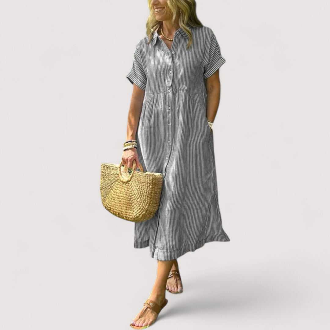 Rea™ | Gestreiftes Hemdblusenkleid