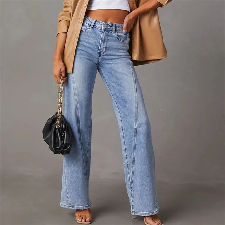 Daniela | Damen Klassische Jeans mit hoher Taille und weitem Bein