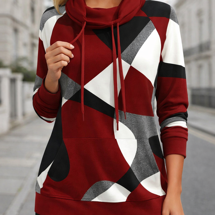Damen Kapuzenpullover – Geometrisches Muster, Lässig & Warm
