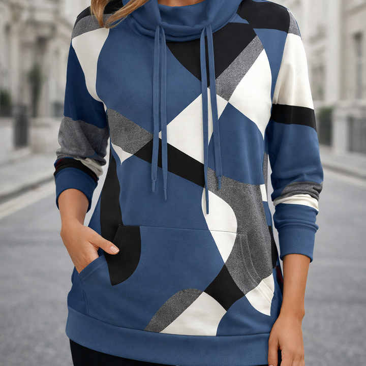 Damen Kapuzenpullover – Geometrisches Muster, Lässig & Warm