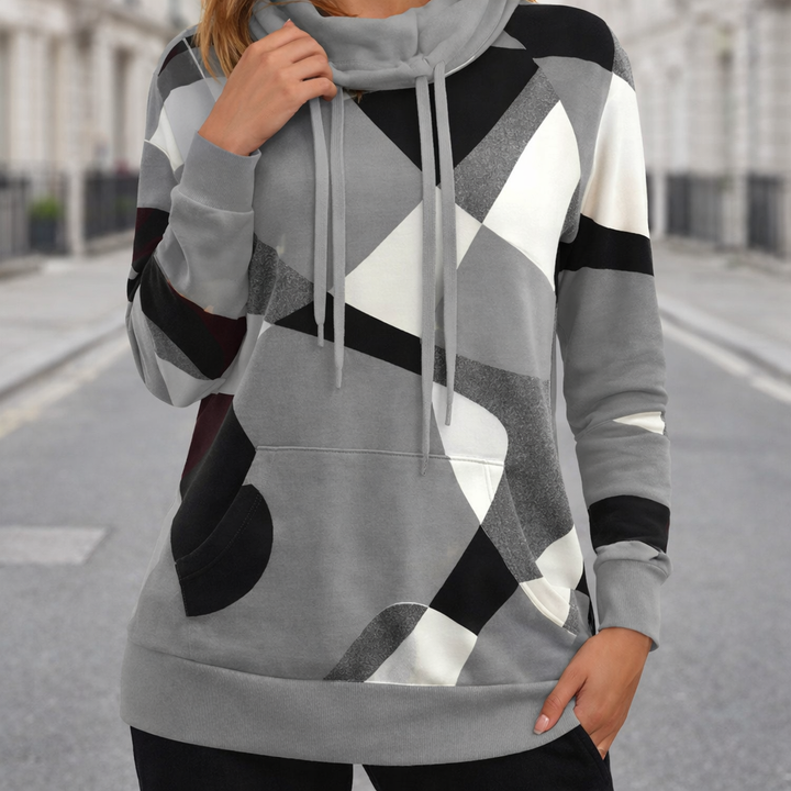 Damen Kapuzenpullover – Geometrisches Muster, Lässig & Warm