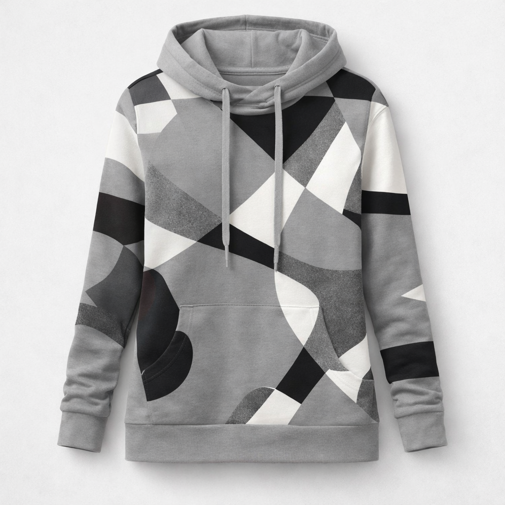 Damen Kapuzenpullover – Geometrisches Muster, Lässig & Warm