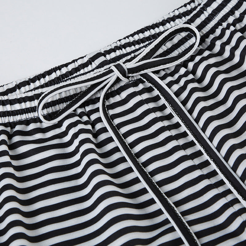 Katharina | Damen Frühlings-Gestreifte Relaxed-Hose