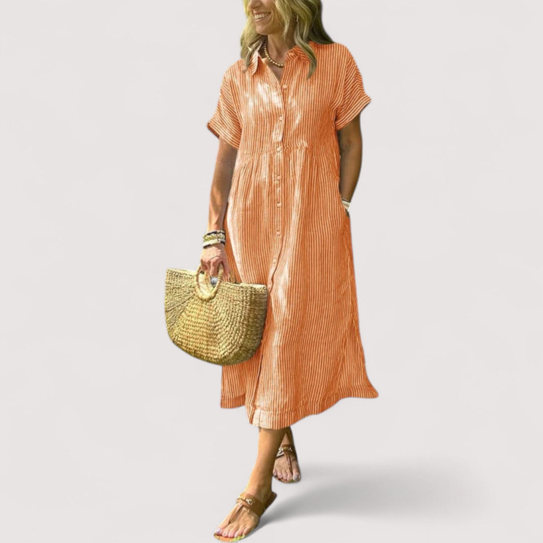 Rea™ | Gestreiftes Hemdblusenkleid